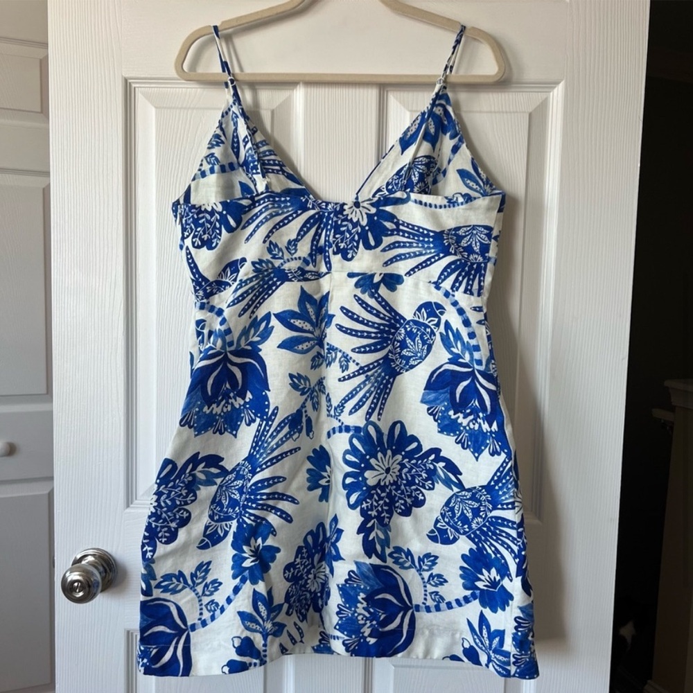 Beautiful FARM Rio Off-White Floral Birds Euroflax™ Mini Dress - Picture 6 of 7